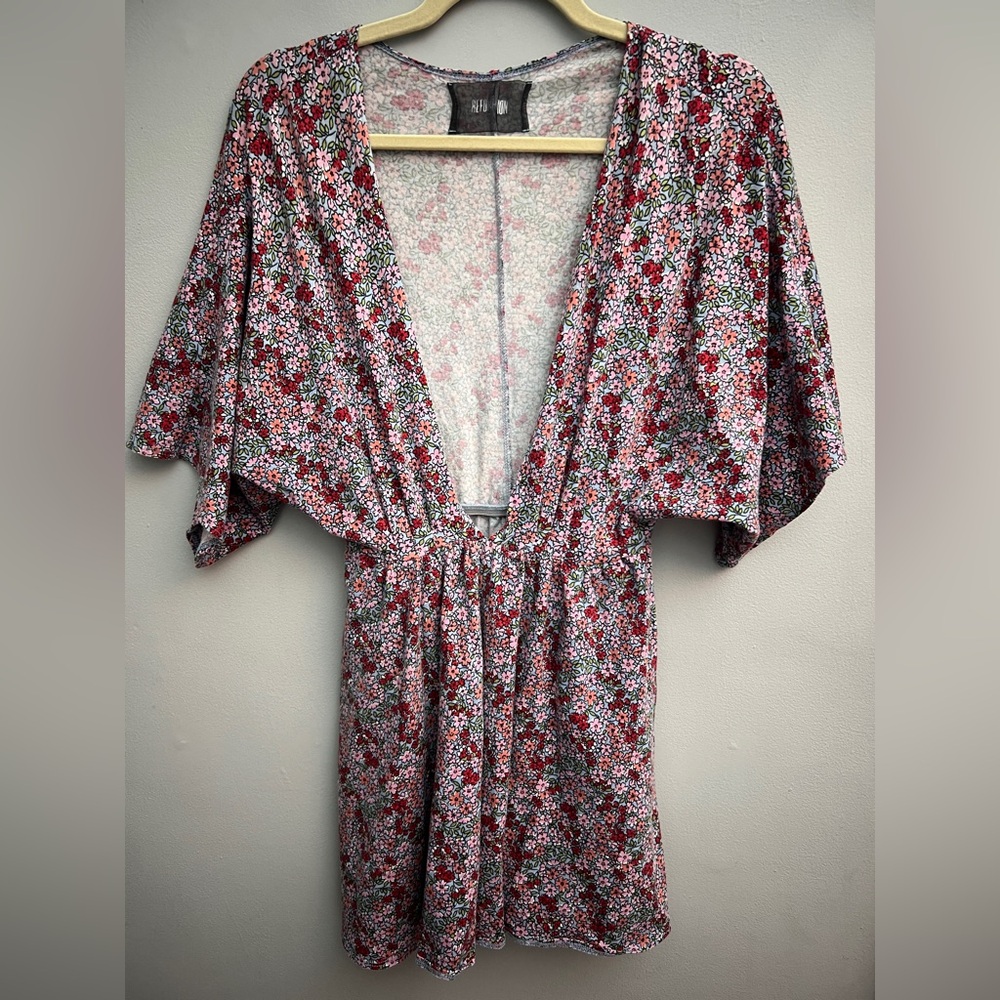 Reformation Mini Dress in Red Floral Print